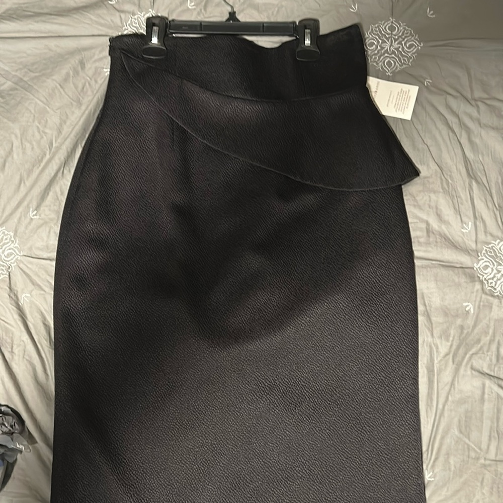 Brandon Maxwell black midi skirt